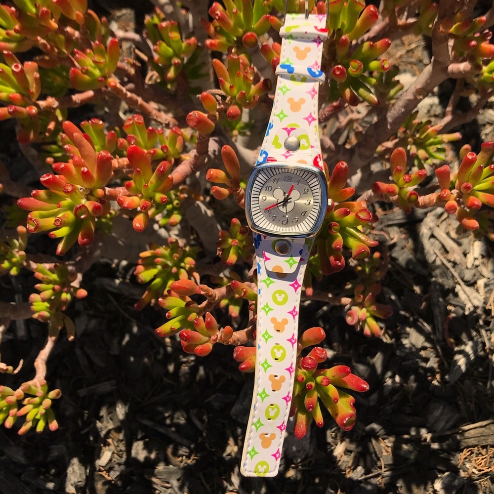 Mickey Mouse Squared Silver Bezeled Watch